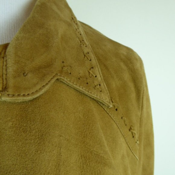 MONTEVIDEO SUEDE whip stiched SHIRT jacket M - Picture 11 of 12